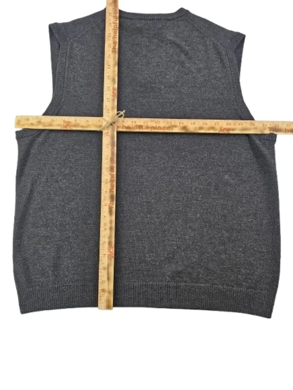 Pronto Uomo V Neck Sweater Vest Extra‎ Fine Merino Wool Mens XLarge Dark Grey